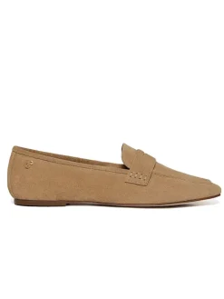 Leder-Mokassins in Beige