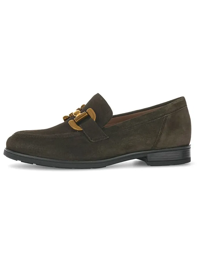 Leder-Mokassins in Khaki