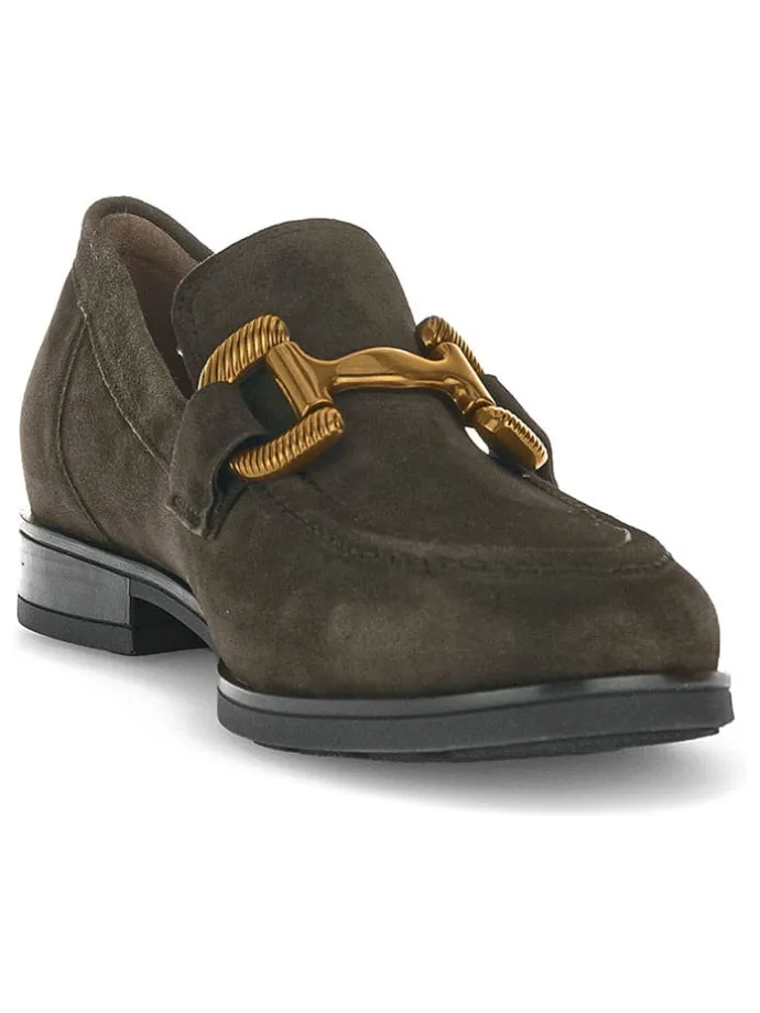 Leder-Mokassins in Khaki