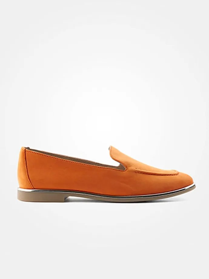 Leder-Mokassins in Orange
