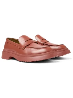 Leder-Mokassins in Rot