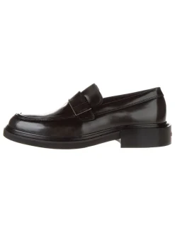 Leder-Mokassins in Schwarz