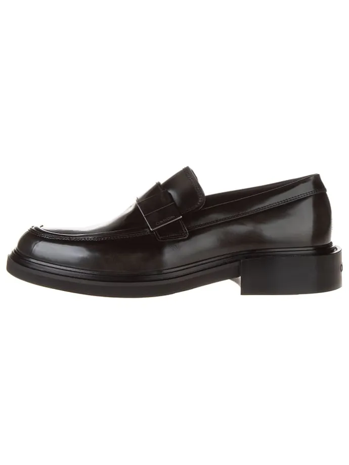 Leder-Mokassins in Schwarz