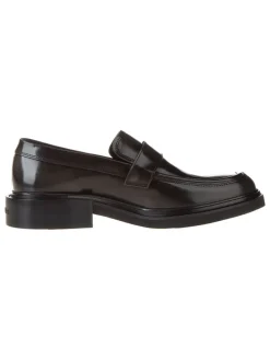 Leder-Mokassins in Schwarz