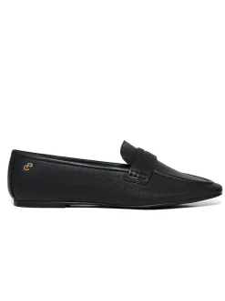 Leder-Mokassins in Schwarz