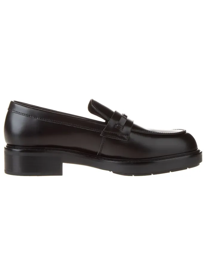 Leder-Mokassins in Schwarz
