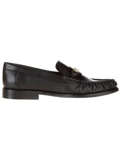 Leder-Mokassins in Schwarz