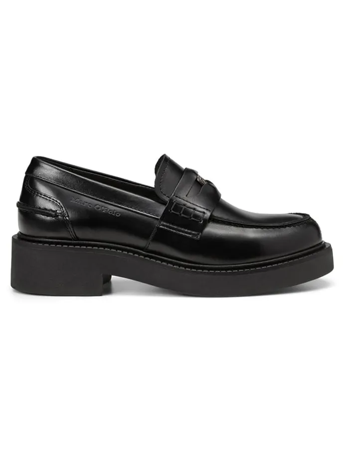 Leder-Mokassins in Schwarz