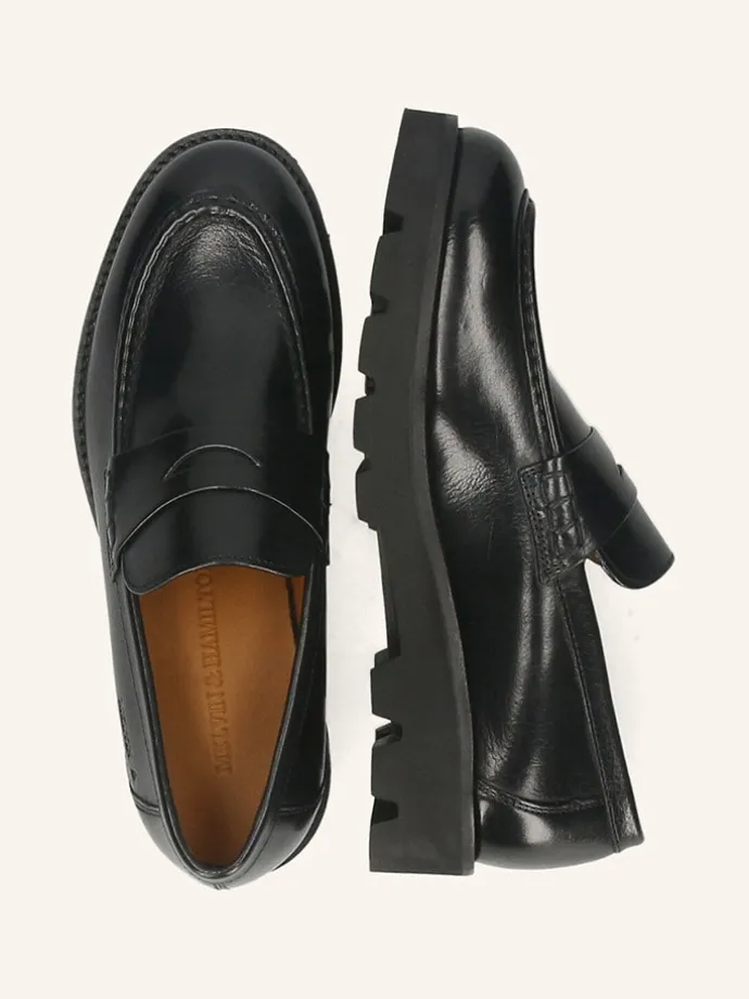 Leder-Mokassins "Jade 6" in Schwarz