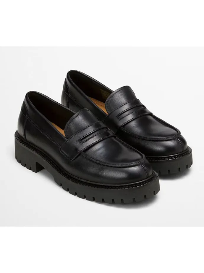 Leder-Mokassins "Phia" in Schwarz