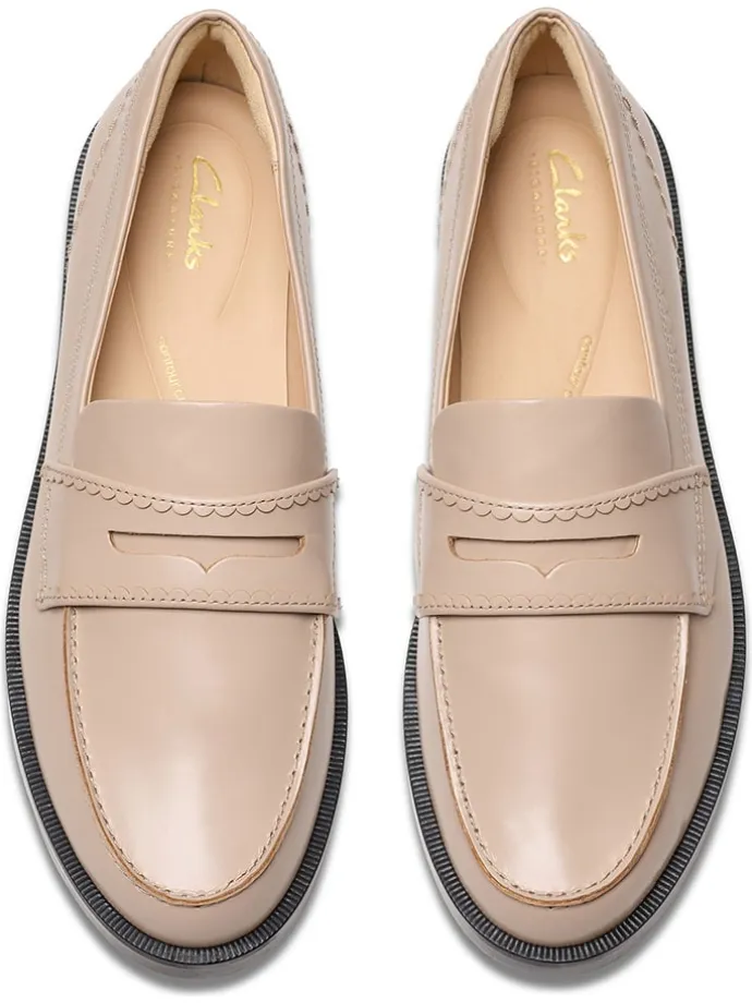 Leder-Mokassins "Straven Edge" in Beige