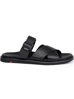 Leder-Pantoletten "Eminet" in Schwarz
