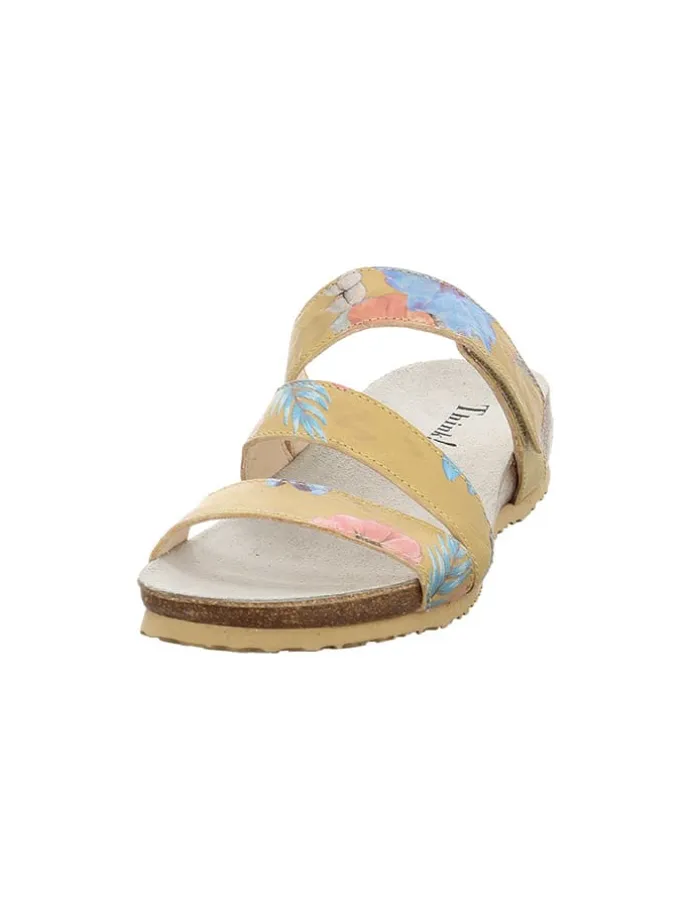 Leder-Pantoletten in Beige