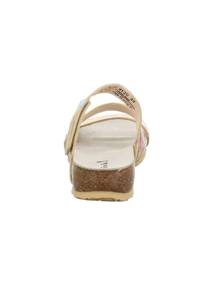 Leder-Pantoletten in Beige