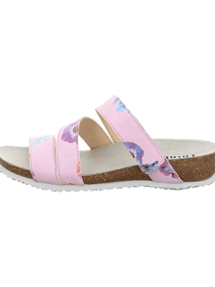 Leder-Pantoletten in Rosa