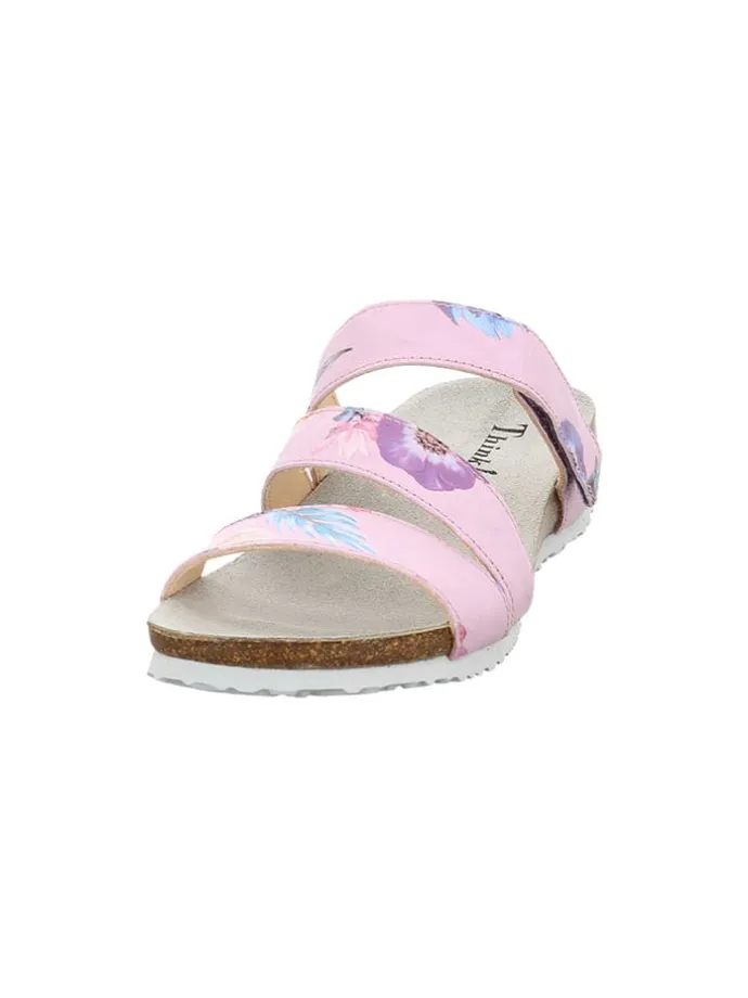 Leder-Pantoletten in Rosa