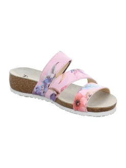 Leder-Pantoletten in Rosa