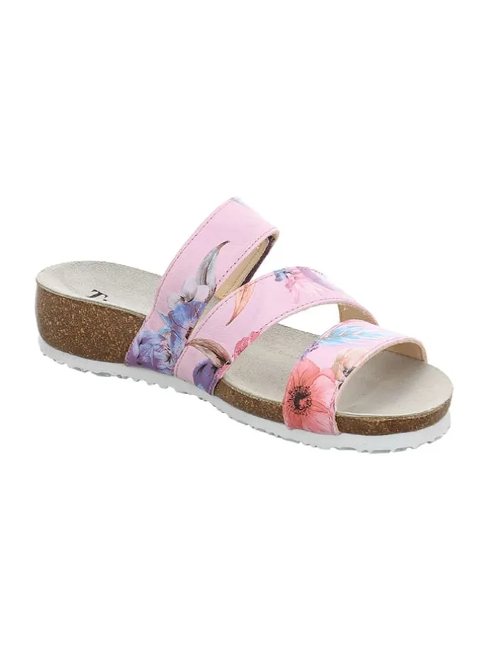 Leder-Pantoletten in Rosa