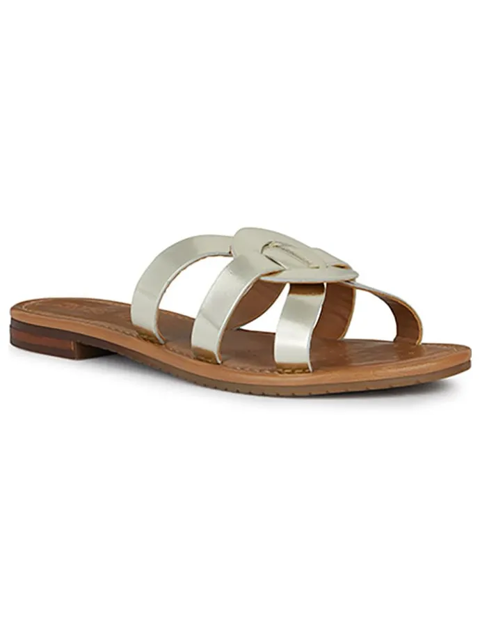 Leder-Pantoletten "Sozy" in Gold