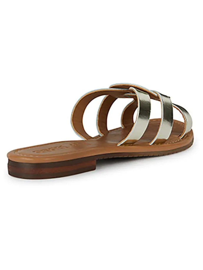 Leder-Pantoletten "Sozy" in Gold