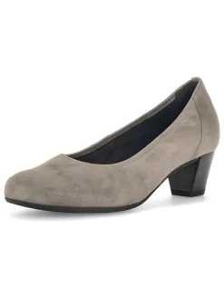 Leder-Pumps in Braun