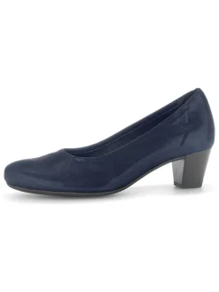 Leder-Pumps in Dunkelblau