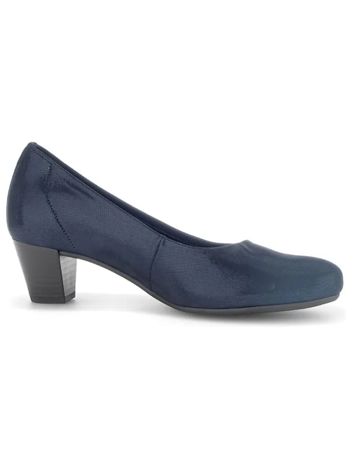 Leder-Pumps in Dunkelblau