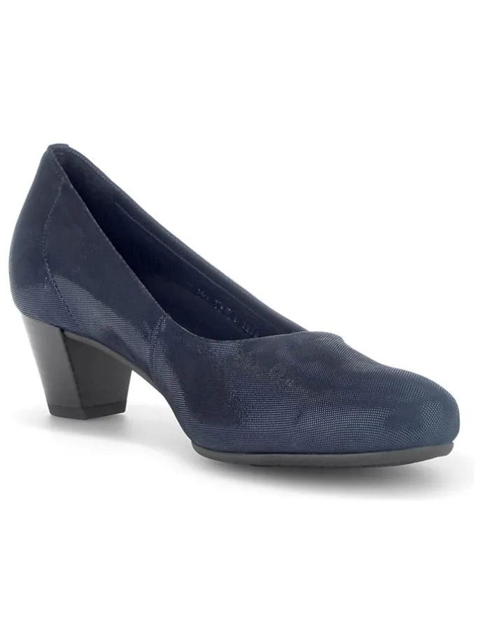 Leder-Pumps in Dunkelblau