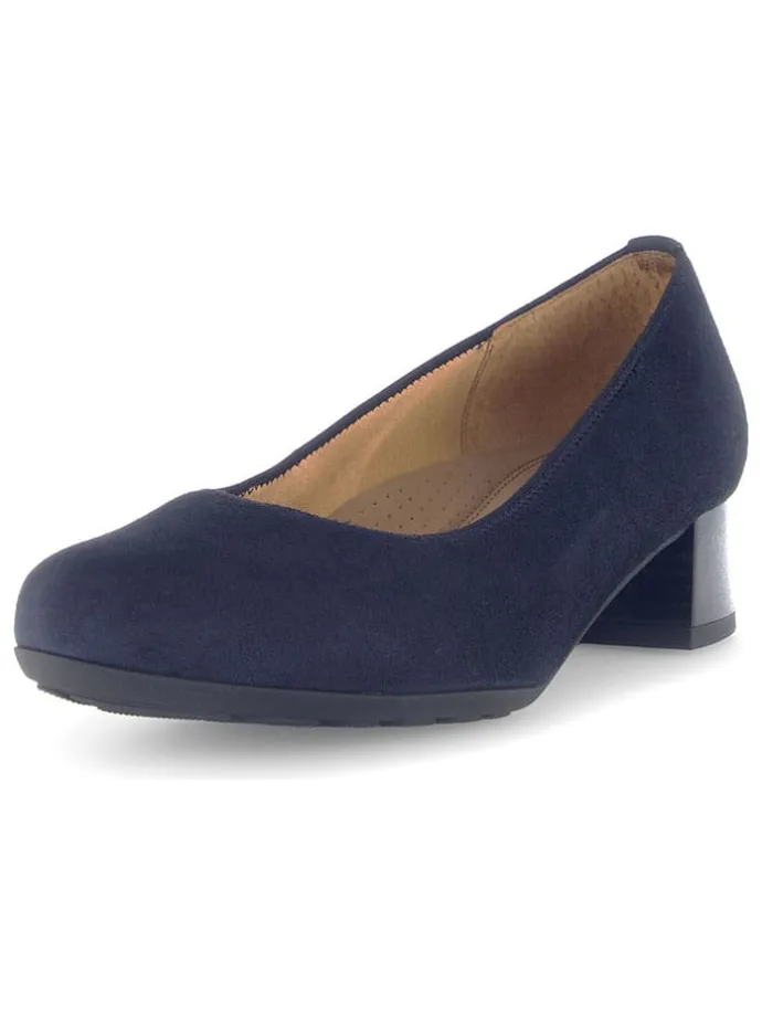 Leder-Pumps in Dunkelblau