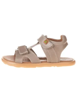 Leder-Sandalen in Beige