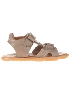 Leder-Sandalen in Beige