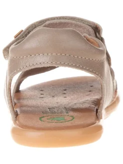 Leder-Sandalen in Beige
