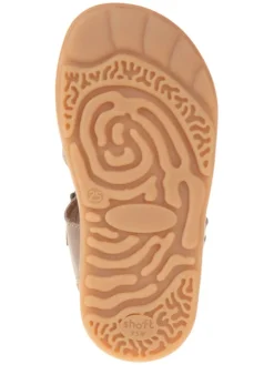 Leder-Sandalen in Beige