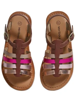 Leder-Sandalen in Braun