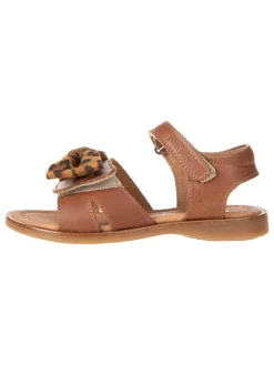 Leder-Sandalen in Braun