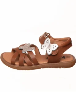 Leder-Sandalen in Braun