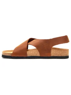 Leder-Sandalen in Braun