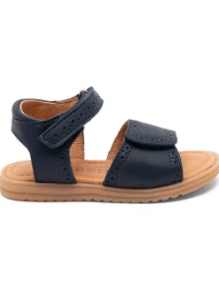 Leder-Sandalen in Dunkelblau