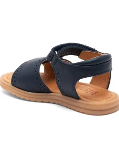 Leder-Sandalen in Dunkelblau