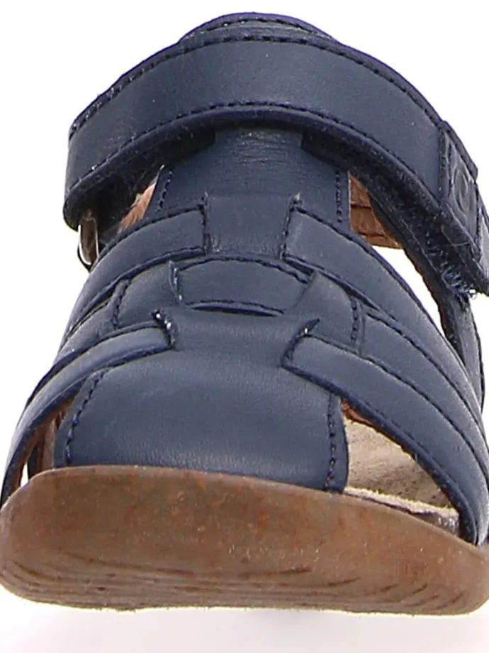 Leder-Sandalen in Dunkelblau