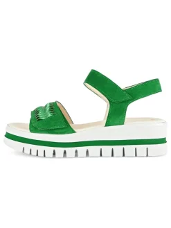 Leder-Sandalen in Grün