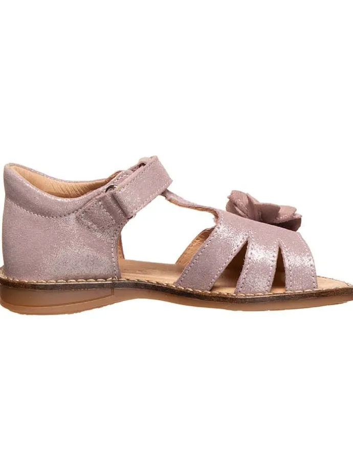 Leder-Sandalen in Rosa