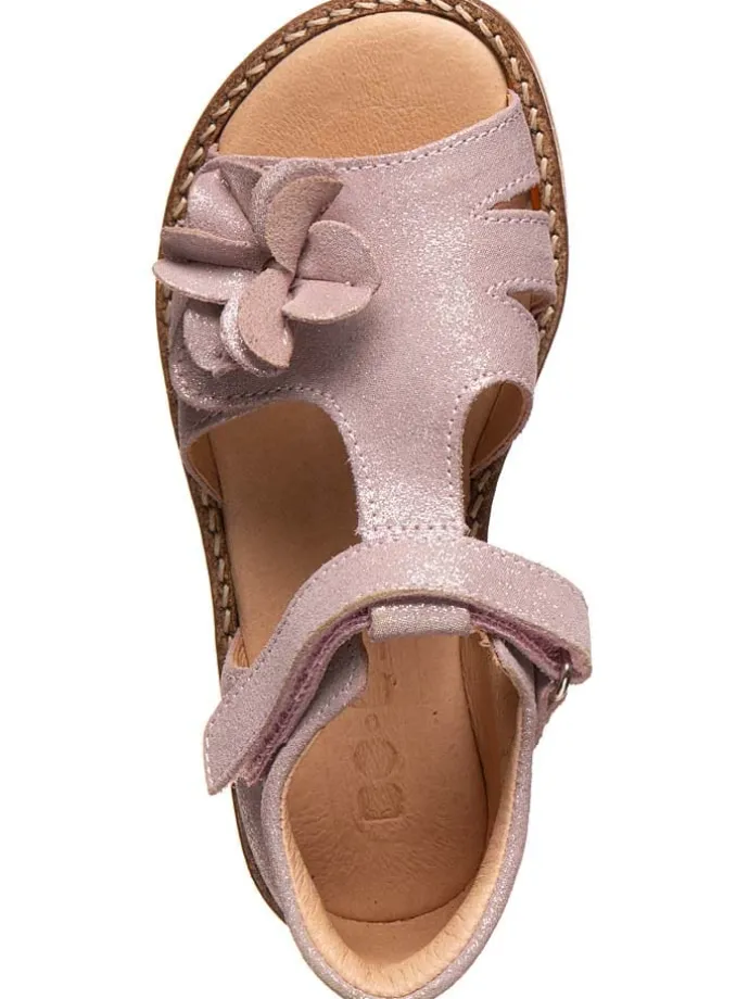 Leder-Sandalen in Rosa