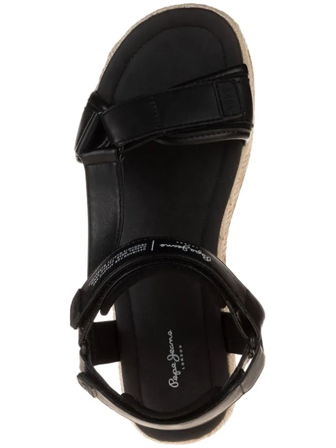 Leder-Sandalen in Schwarz