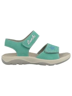 Leder-Sandalen in Türkis