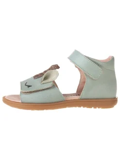 Leder-Sandalen in Türkis