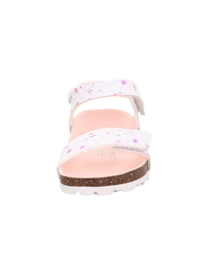 Leder-Sandalen in Weiß