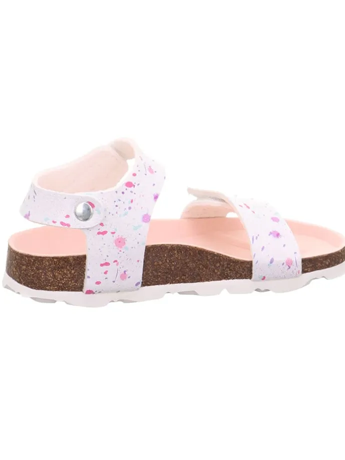 Leder-Sandalen in Weiß