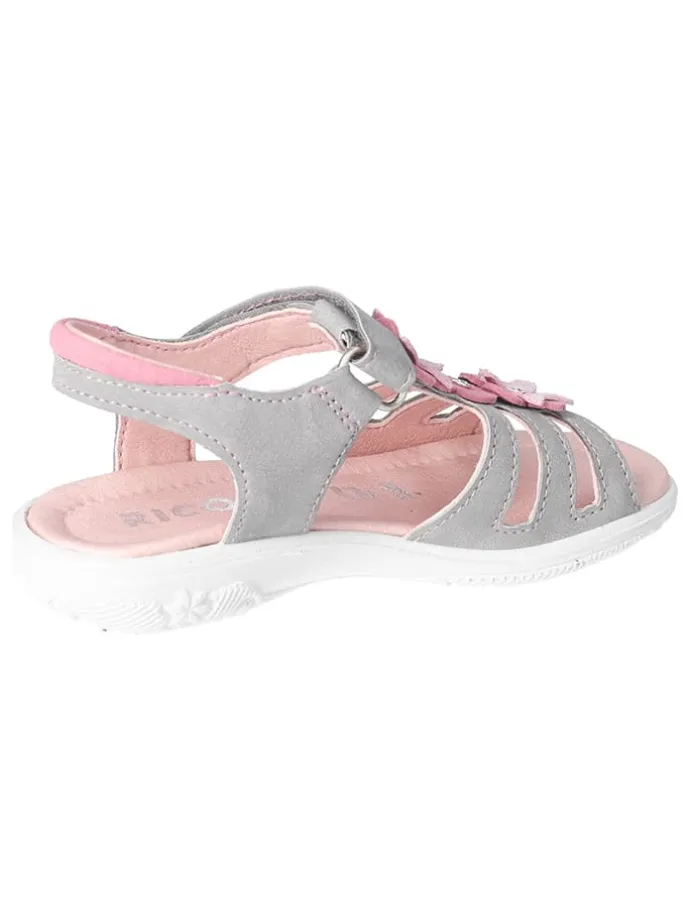Leder-Sandalen "Lorena" in Hellgrau/ Rosa