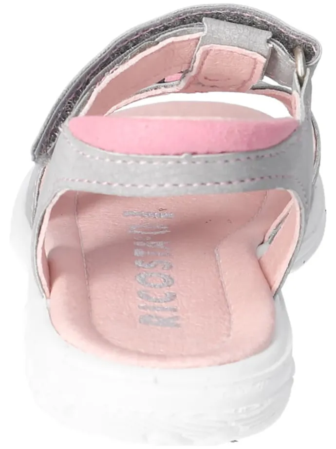 Leder-Sandalen "Lorena" in Hellgrau/ Rosa